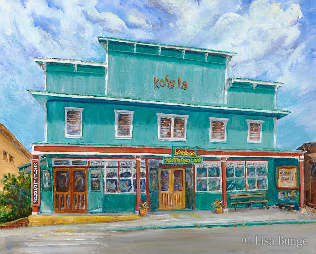 Painting of historic Big Island building