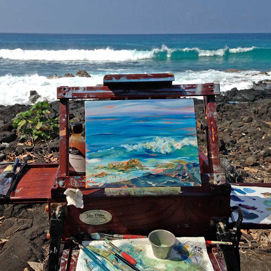 Painting en plein aire on the Kona coast