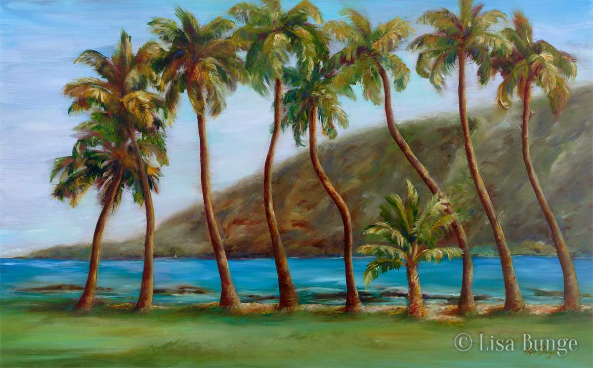 Palms on the beach at Manini